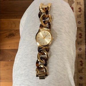 Michael Kors tortoise and gold watch